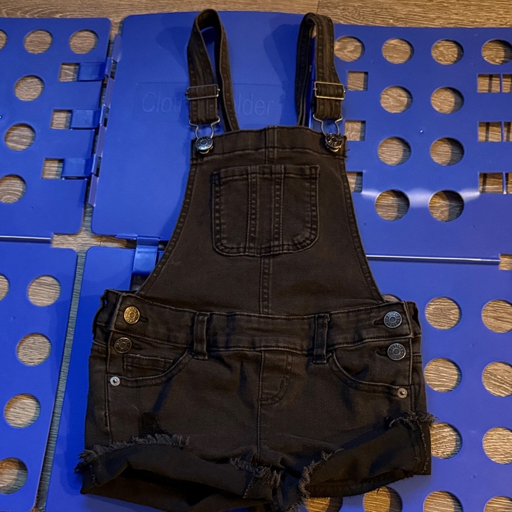 Justice Black Denim Kids Overalls